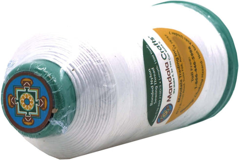 Mandala Crafts Bonded Nylon Thread White Heavy Duty Sewing Threads - 1500 YDs Size 69 210D T70 Tex 70 Thread for Leather Jeans Weaving Outdoor Mar...