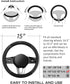 Skechers Steering Wheel Cover,Air Cool Leather Car Steering Wheel Covers,14.5-15inch Anti-Slip Safety Comfortable Desgin Universal Fits for 95% Tr...