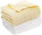 Aablexema Baby Muslin Bath Towels - Set of 2 Large Size 43X43 Inches Swaddle Blanket for Newborn Toddlers Boys Girls (White & Yellow)...