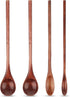 4 Pieces Wooden Coffee Mixing Spoons, Long Handle Wooden Spoon Mixing Honey Spoon Handmade Wood Stirring Spoon for Kitchen Stirring...