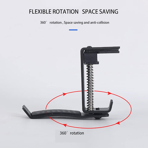Headphone Stand Headset Holder Earphone Stand with Supporting Bar Flexible Headrest for All Headphones Size (Desk Clip Style, Black)...