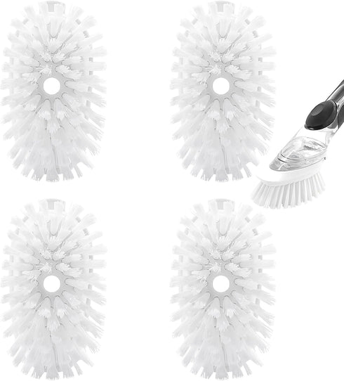 Brush Refills for OXO Dish Brush - 4 Pack Dish Brush Cleaning Soap Dispensing Head Replacement for Scrubber (White)...
