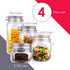 Home Basics Canister Sets For The Kitchen, (4 Piece Set) Clear Glass Decorative Countertop Set | With Metal Latches and Silicone Seals | For Flour...
