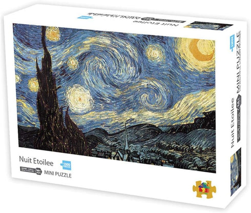 1000 Pieces Jigsaw Puzzles Adults The Smallest Size Starry Night Puzzles Difficult Famous Painting Thicker Paper Puzzle for Adult(Size 42.5X 30cm)...