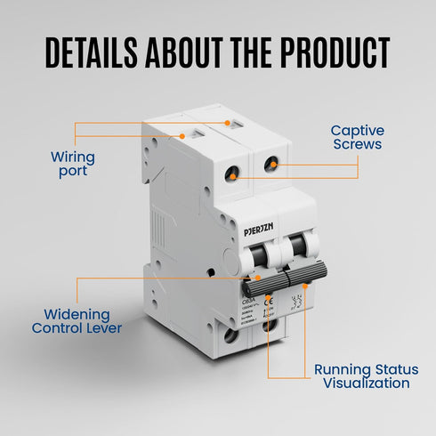 Miniature Circuit Breaker 120/240VAC 16A Double Pole Circuit Breaker DIN Rail Mount,Thermal Magnetic AC Disconnect Switch for House, Electrical Sy...