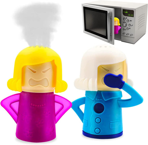 Abnaok Angry Mom Microwave Cleaner and Chilly Mama Fridge Deodoriser 2PCS Easily Clean in Minutes for Home or Office with English Manual...