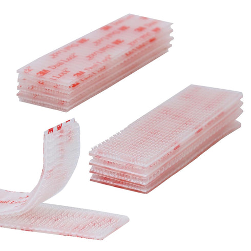 Reclosable Interlocking Fastener, 1in x 4in Clear Strip Hooks, 8 Pcs Ez Pass Holder Adhesive, Heavy Duty Hook and Loop, Industrial Strength Mounti...