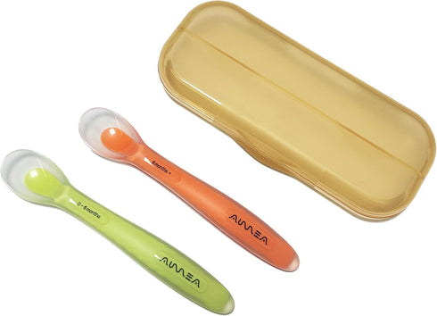 Baby Spoons, First Stage Feeding For Baby, Soft Silicone, Toddler spoon, Baby's First Foods Spoon Set with Travel Case, Gum-Friendly, Baby Gifts, ...