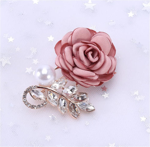 Rose Flower Brooch Pins Fabric Pin Handmade for Women and Men Floral Bridal Wedding Christmas Party Valentine’s Day Wife Mom Gift, Pink...