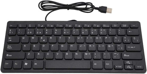 Demeras Ultra-Thin Wired Keyboard Portable Mini Spanish Keyboard USB Interface 78 Sensitive Keys for Desktop Computer...
