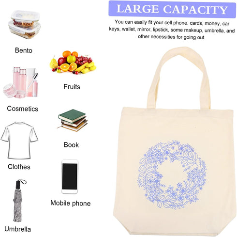 EXCEART 1 Set Embroidered Canvas Bag Embroidery Starter Kit Hand Embroidery Kit for Adults Embroidery Beginner Kits Hand Embroidered Tote Bag Begi...