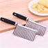 Multifunctional Potato Wavy Edged Knife , Stainless Steel Mezzaluna Chopper salad Rocker Knife Potato Slicer Chopper French Fry Maker Cutter circu...