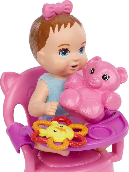 Barbie Skipper Babysitters Inc Baby Small Doll & Accessories, First Tooth Playset with Appearing & Disappearing Tooth...