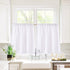 Valea Home Burlap Tier Curtains for Kitchen, Rustic Rod Pocket, Short Window, 24 inch Linen Cafe Curtains, White, Set of 2...