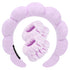 Spa Headbands for Washing Face Wristband Set Sponge Makeup Skincare Headband Wrist Towels Bubble Soft Terry Towel Cloth Hairband for Women Puffy H...