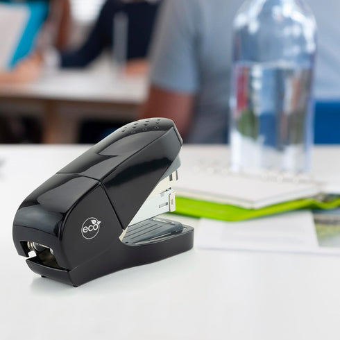 Rapesco 1688 ECO Less Effort Flat Clinch Stapler with 2000 Type 24 High Capacity 1/4" Staples, 35 Sheet Capacity, Black...