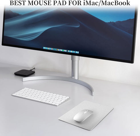 Aluminum Mouse Pad with Non-Slip Rubber Base and Micro Sand Blasting Alloy Surface for Fast and Accurate Control | Silver...