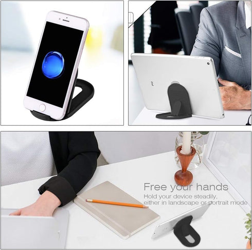 Cell Phone Stand for Desk, 6 Pack Black Phone Stand Portable Foldable Desktop Cell Phone Holder Adjustable Universal Multi-Angle Cradle Kickstand ...