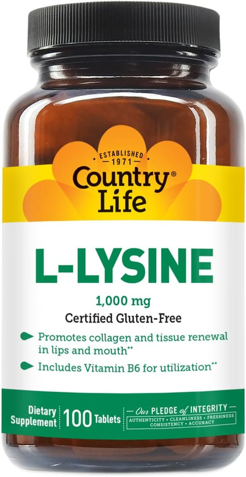 COUNTRY LIFE VITAMINS L-Lysine 1000 Mg with B-6, 2.5 Pounds...