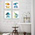 CHIEN-CHI LILI Wash Your Hands Dinosaur Bathroom Art Prints Set of 4(8”X10”), Motivational Quote Bathroom Room Decor for Kids Girls Boys Daughter ...
