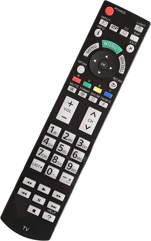 Replacement Remote Control N2QAYB000703 for Panasonic Viera TV TC-P50ST50 TC-L42ET5 TC-P55ST50 TC-P55VT50 TC-L55ET5 TC-L55DT50 TC-P60ST50 TC-P65VT...