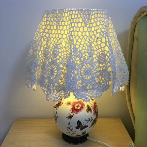 Hetao 100% Cotton Handmade Crochet Round Tablecloth Doilies Lace Table Covers,White, 24 Inch...