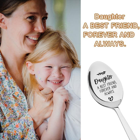 Spoon Gifts for Daughter Birthday Christmas Gifts from Mom And Dad Daughter In Law Stepdaughter Wedding Graduation Gifts for Bonus Daughter Coffee...