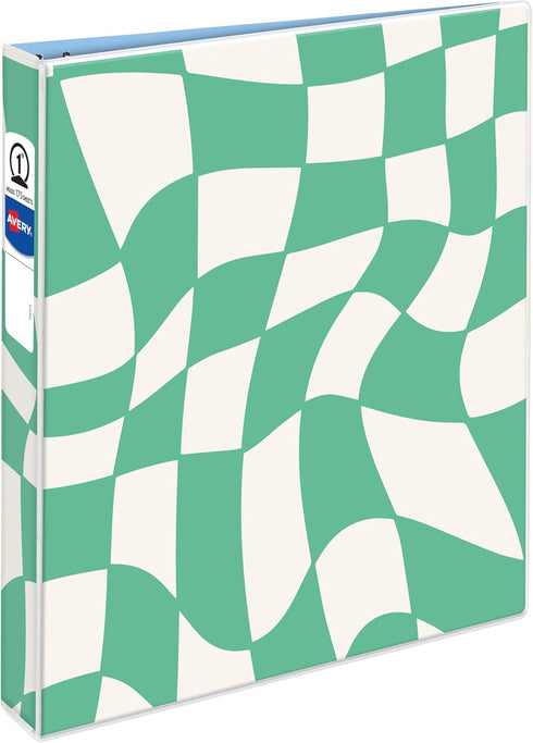 Avery 3 Ring Binder, 1 Inch Round Rings, Retro Collection, Groovy Checks (26803)...