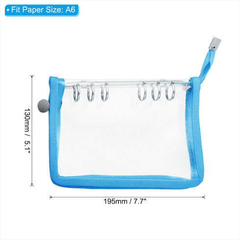 PATIKIL A6 Bling Clear Binder Cover, Soft PVC Loose Leaf Binder Protector Refillable Notebook Shell with Zipper for DIY Meeting Notebook Folder, B...