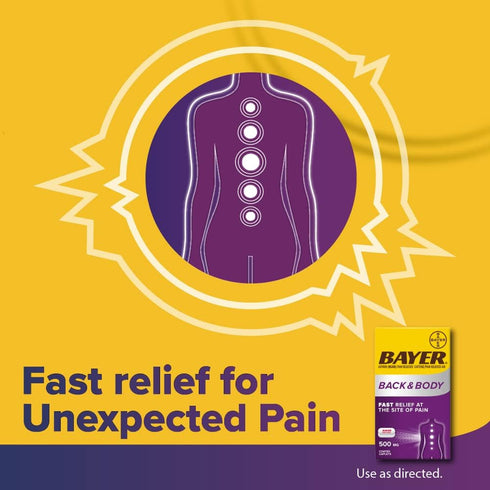 Bayer Extra Strength 500mg Aspirin Plus Caffeine for Powerful Pain Relief, 200 Coated Caplets...
