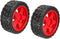 uxcell 65mm Rubber RC Wheel Tires DIY Model Robots 2pcs, Red and Black...