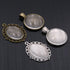Glarks 64-Pieces Pendant Set, 16Pcs Oval Pendant Trays and 16Pcs Round Bezels with 32Pcs Glass Cabochon Round Clear Dome Tiles for Crafting DIY Je...