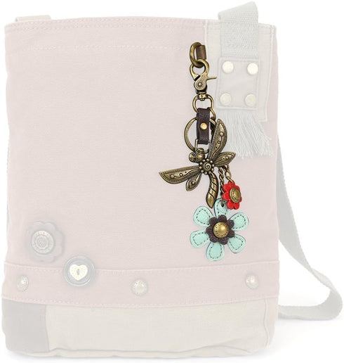 CHALA Purse Charm, Key Fob, keychain Decorative Accessories, Metal Charming Keychain - Dragonfly & Flower...