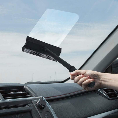 Window Squeegee Cleaning Tool Window Cleaner Car Squeegee Windshield Cleaning Sponge and Rubber Squeegee,BlackM...