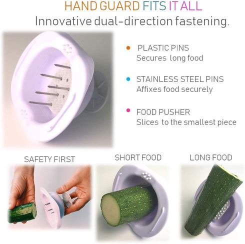 Mandolin Slicer Adjustable Mandoline | Best Hand-Held Cutter for Vegetable Potato Zucchini Food | Professional Steel Blade - Safe Finger Guard - 9...
