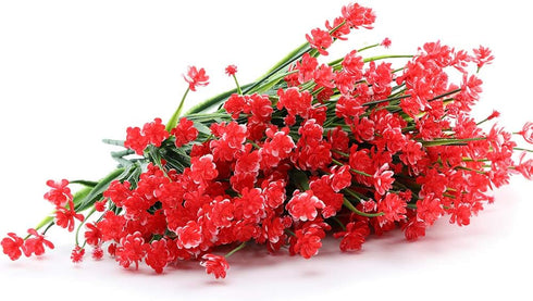 Artificial Flowers, 8 Bundles Fake Outdoor UV Resistant Greenery Faux Plants Shrubs for Indoor Outside Hanging Planter Home Office Wedding Farmhou...