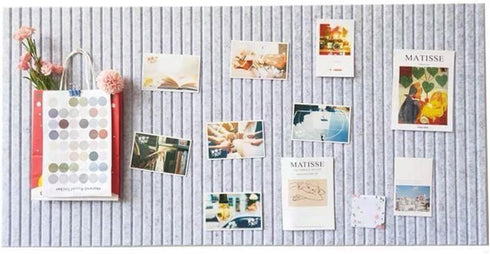 24 x 16" Large Bulletin Board, Decorative Felt Pin Board, 0.35“ Thick Foldable Photo Display Board with Self-Adhesive Tape, Vision Board for Schoo...