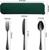 Portable Cutlery Set?Travel Utensil Set with Case?Travel 18/8 Stainless Steel Spoon and Fork Set for Lunch Box, 3 PCs Travel Silverware Set Travel...