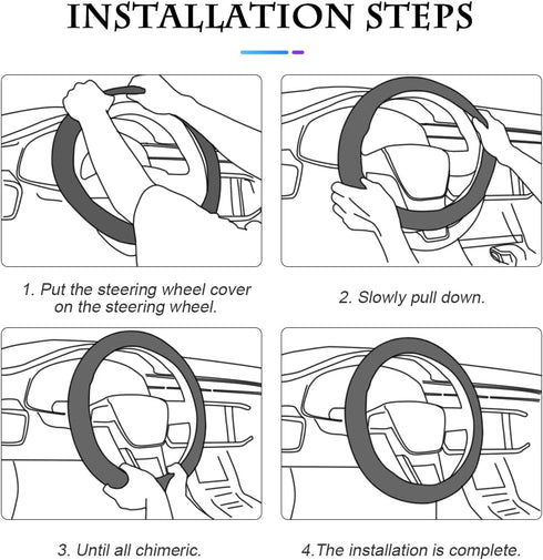 15 Inch Car Steering Wheel Cover, Universal Elastic Stretch Breathable Anti-Slip Leather Without Inner Ring, Auto Accessories Steering Wheel Prote...