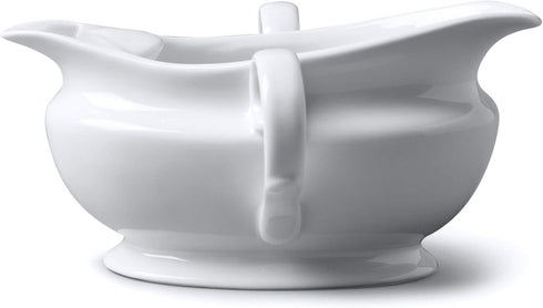 Traditional Porcelain Gravy Boat Fat Separator with Two Handles, Wm Bartleet & Sons, White (300ml)...