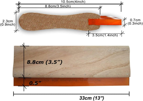 1 pc 13 inch (33cm) Long 4 inches Wide Silk Stencil Screen Printing Squeegee Wood Oiliness Scraper Screen Ink Scraper 75 Durometer...