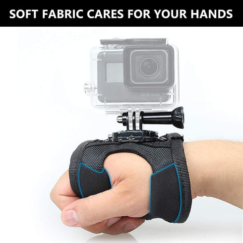 360 Degree Rotation Hand Strap Mount for GoPro Hero 10 9 8 7 6 5 Black Session,Hand Glove Wrist Strap Mount for AKASO Xiaoyi DJI OSMO Action Camer...