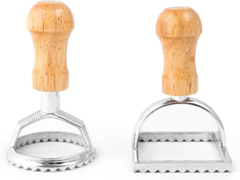 Fox Run 57670 Ravioli Cutter Stamps, Round & Square, Set of 2 , 2.75 x 4.75 x 5.75 inches...