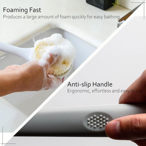 2 Pack Shower Brush for Back, 14in Body Brush Long Handle Back Scrubber, Soft Bristles Shower Brush for Men & Women, Bath Scrubber with Scalp Mass...