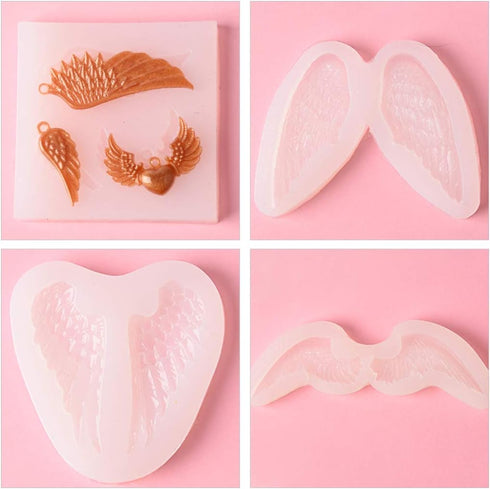 iSuperb 7 pcs Resin Molds Angel Wing Molds Silicone Molds UV Epoxy Resin Casting Molds Keychain Molds for DIY Art Decoration Gift Making...