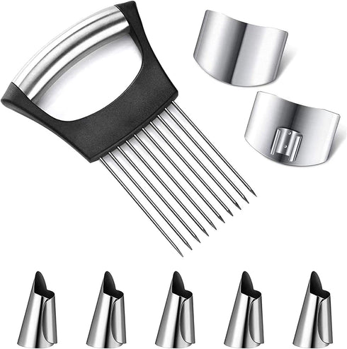 8 Pcs Kitchen Finger Guards Chopping Onion holder Slicer,Adjustable Finger Nail Protector,Safe Knife Cutting Shield,finger guards for cutting Kitc...