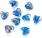 Cheriswelry 10pcs Blue Heart Handmade Goldsans Lampwork Glass Beads Crystal Love Heart Mini Loose Spacer Beads Charms 28x28mm 2mm Hole for DIY Ear...