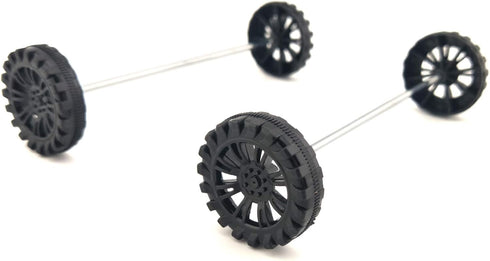 EUDAX 30mmx8mm Plastic Roll 2mm Dia Shaft Toys Wheel and 2mmx100mm STEM Shaft Round Rod Axles for DIY Toy RC Car Truck Boat Helicopter Model Part ...