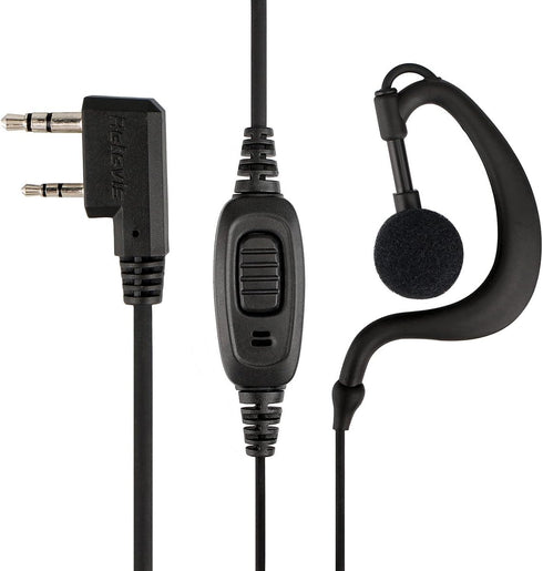 Retevis 2 Way Radio Earpiece, C-Type Earhook Headset with Mic, 2 Pin, for RT22 RT68 RT21 H-777 RT27 RT19 RB26 RB45,Compatible with BAOFENG UV-5R B...