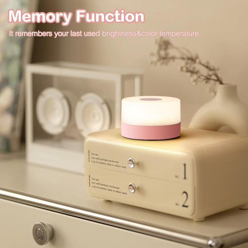 JUSHENG Night Light for Baby Nursery, Rechargeable LED Touch Light with 3CCT & Stepless Dimming Function, Portable Bedside Lamp Tap Lights Battery...